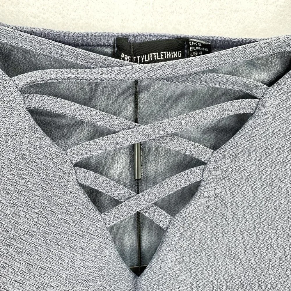 PrettyLittleThing Lace Up Bodycon Knit Mini Dress - Picture 3 of 6